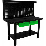 TÖÖLAUD 2-SAHTLIGA "PERFO" +VALGUSKARNIIS, 1500X640MM, H1550MM JBM*