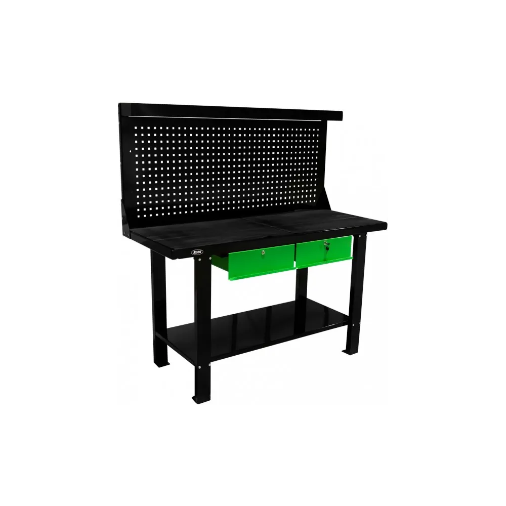 TÖÖLAUD 2-SAHTLIGA "PERFO" +VALGUSKARNIIS, 1500X640MM, H1550MM JBM*