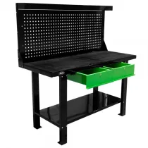 TÖÖLAUD 2-SAHTLIGA "PERFO" +VALGUSKARNIIS, 1500X640MM, H1550MM JBM*