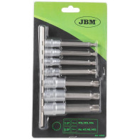 7-OS. 1/2"+3/8" PIKKADE 12-TÄHIK PADRUNOTSIKUTE KOMPLEKT M6-M14, SIINIL JBM