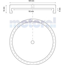 KUMMIPADI MET. PLAADIGA, AUTOTÕSTUKILE ÜMMARGUNE 120/110MM, KÕRGUS 19MM