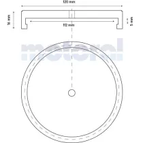 KUMMIPADI MET. PLAADIGA, AUTOTÕSTUKILE ÜMMARGUNE 120/110MM, KÕRGUS 19MM