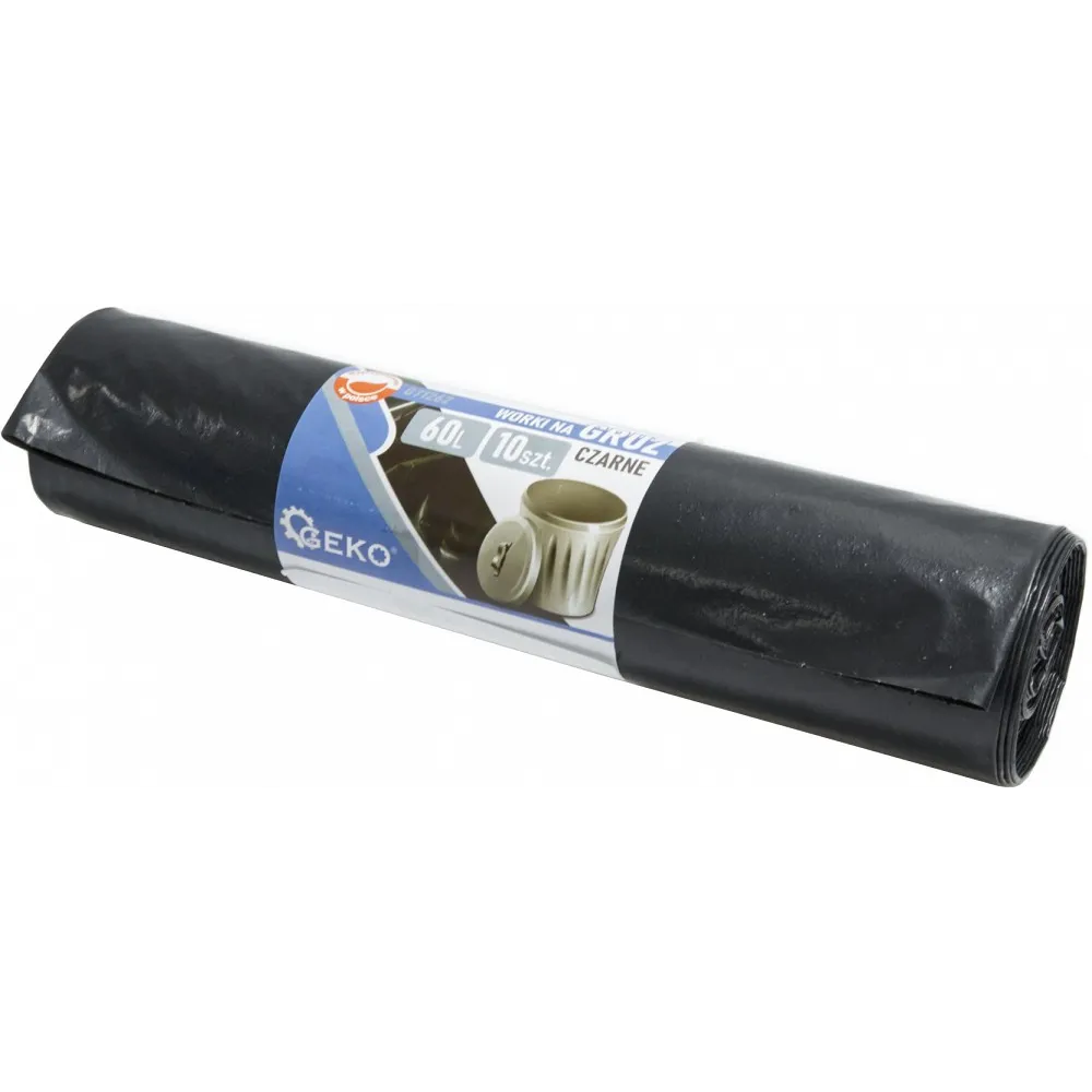 EXTRA HD PRÜGIKOTID (PRÜGIKOTT) 60L/10TK 600X800MM, 70MIC MUST GEKO