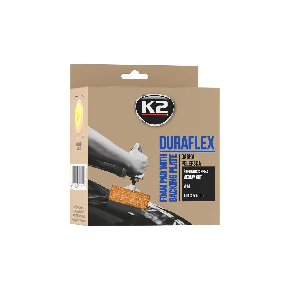 K2 DURAFLEX ORANGE MEDIUM ABRASIVE POLEERIMISPADI 150X50MM M14