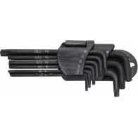 9-OS. L-TORXVÕTMETE KOMPL. T10-T50, NURGA ALL KEERATAVAD 15° TRIUMF