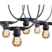 230V AIA/PEOVALGUSTI "MIMOSA" 20M JÄTKATAV MUST 20XE27 MAX 2300W IP44 A++ KOBI