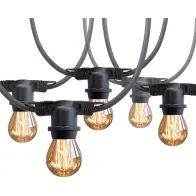 230V AIA/PEOVALGUSTI "MIMOSA" 20M JÄTKATAV MUST 20XE27 MAX 2300W IP44 A++ KOBI