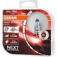 12V H1 PIRN 55W P14,5S NIGHT BREAKER LASER +150% HCB 2TK OSRAM