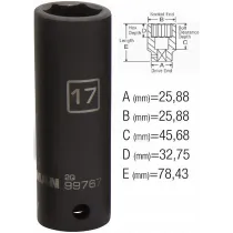1/2" PIKK LÖÖKPADRUN 17MM, STEELMAN PRO/JS 26X78MM