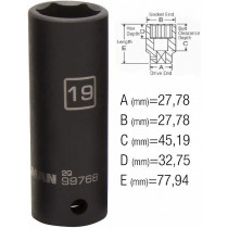 1/2" PIKK LÖÖKPADRUN 19MM, STEELMAN PRO/JS 28X78MM