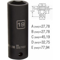 1/2" PIKK LÖÖKPADRUN 19MM, STEELMAN PRO/JS 28X78MM