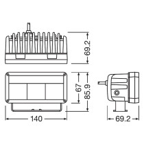 TÖÖTULI/PARK LED PANEEL 28/1,5W, PIKKUS 140MM, 12/24V 2000LM SPOT ECE