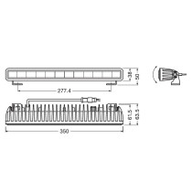 KAUGTULI LED PANEEL 29W, PIKKUS 350MM, 12/24V 2600LM SPOT ECE