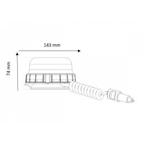 KOLLANE VILKUR 12/24V LED, 3-PUNKTKINNITUS/MAGNET, TOIDE SIG. SÜÜTAJAST Ø143X74