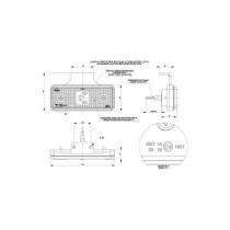 LD161 KÜLJETULI LED KOLLANE 110X41MM 12/24V JUHE 0,3M JALAGA