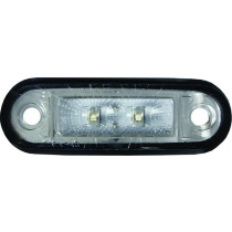 KÜLJETULI LED, PUNANE VALGE KLAASIGA, 12/24V 0,5M KAABEL 78X22X18MM