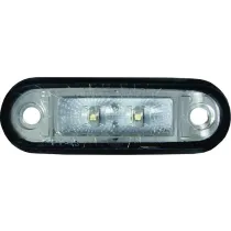 KÜLJETULI LED, PUNANE VALGE KLAASIGA, 12/24V 0,5M KAABEL 78X22X18MM