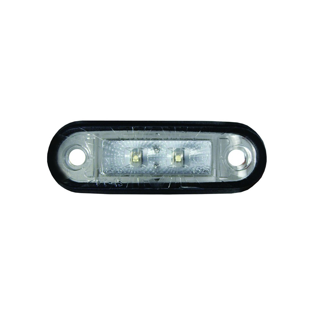 KÜLJETULI LED, PUNANE VALGE KLAASIGA, 12/24V 0,5M KAABEL 78X22X18MM