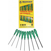 9-OS. TORX KRUVIKEERAJATE KOMPL. T8-T40, MOSIV ERITERAS, ROHELINE 1K PEA BEARGRIP