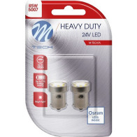 24V BA15S VALGE LED PIRN 1,1W R5W HEAVY DUTY BLISTER 2TK (OSRAM LED) M-TECH