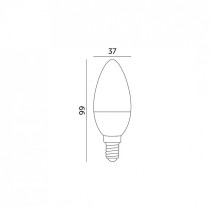 230V PIRN LED E14 SW R37 7W 525LM SOE VALGUS 3000K 37X99MM LED2B