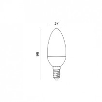 230V PIRN LED E14 SW 4,5W 420LM SOE VALGUS 3000K 37X99MM KOBI