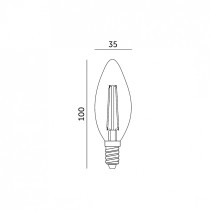 230V PIRN LED FILA E14 FSW 4W 470LM SOE VALGUS 3000K 35X100MM 360° A+ KOBI