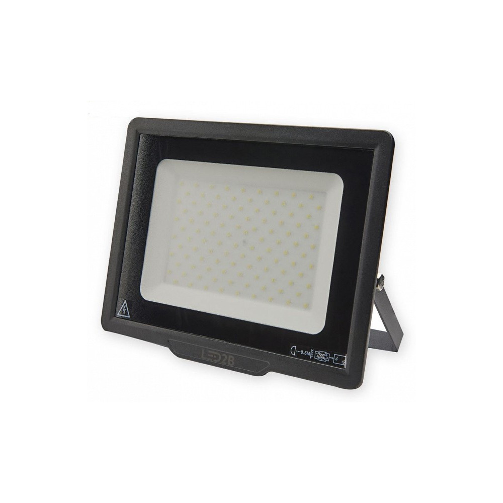 230V LED PROZEKTOR MH 100W 8000LM 232X287MM KÜLM VALGUS, MUST IP65 A++ LED2B