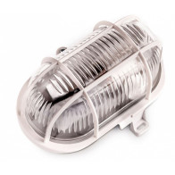 230V PLAFOON/VALGUSTI SOMA PLASTIK OVAAL KLAASKUPLIGA VALGE E27 MAX60W IP44 KOBI