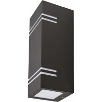 230V VÄLISVALGUSTI SEINALE QUAZAR 7 MUST GU10 MAX 2X11W 250X85X87MM IP44 KOBI
