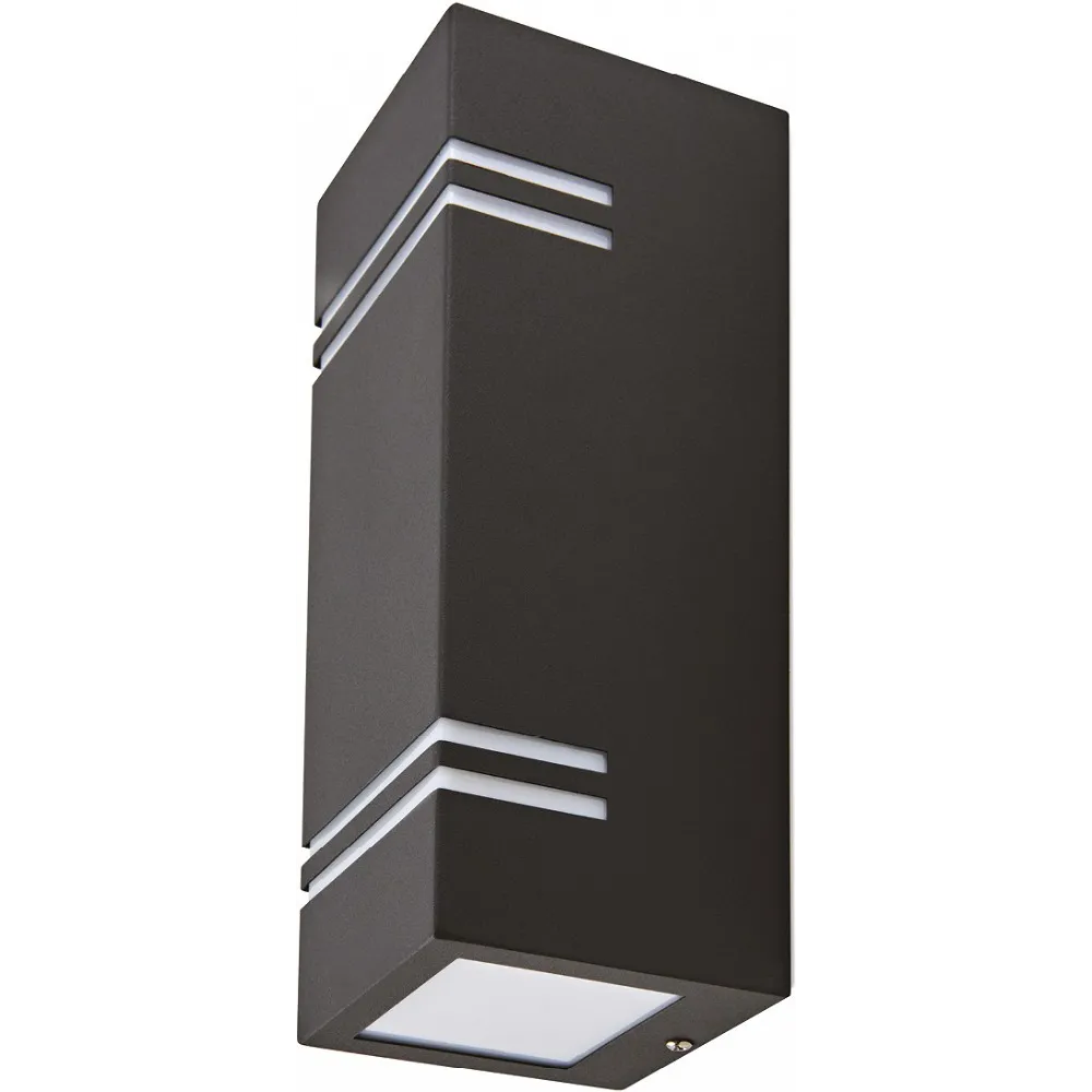 230V VÄLISVALGUSTI SEINALE QUAZAR 7 MUST GU10 MAX 2X11W 250X85X87MM IP44 KOBI