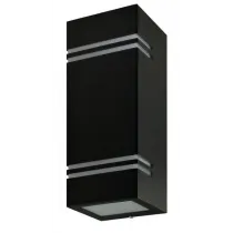 230V VÄLISVALGUSTI SEINALE QUAZAR 7 MUST GU10 MAX 2X11W 250X85X87MM IP44 KOBI