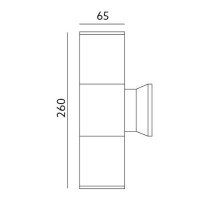 230V VÄLISVALGUSTI SEINALE QUAZAR 3 GRAFIIT GU10 MAX 2X50W260X65MM IP44 KOBI