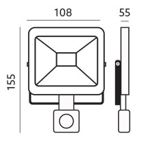 230V LED PROZEKTOR+ANDUR MHC 10W 800LM 155X108MM KÜLM VALGUS, MUST IP44 LED2B