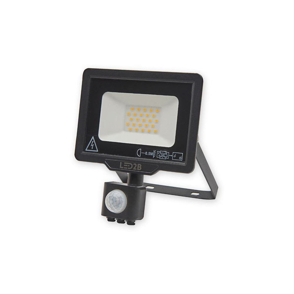 230V LED PROZEKTOR+ANDUR MHC 20W 1600LM 180X143MM KÜLM VALGUS, MUST IP44 LED2B