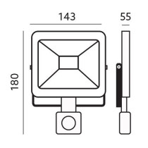 230V LED PROZEKTOR+ANDUR MHC 20W 1600LM 180X143MM KÜLM VALGUS, MUST IP44 LED2B