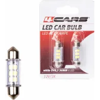 12V SV8,5-8 LED PIRN 36MM VALGE BLISTER 2TK 4CARS