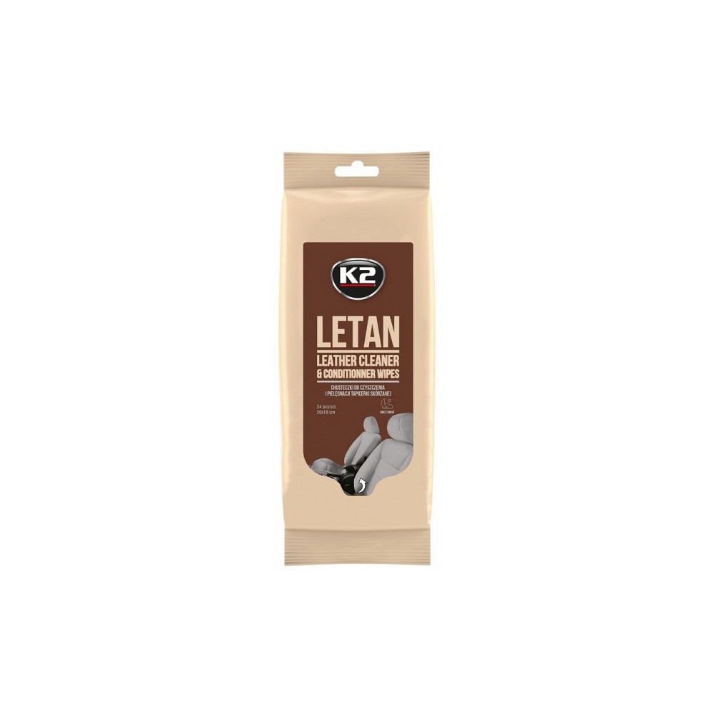 K2 LETAN LEATHER CLEANER WIPES NAHAPUHASTUSLAPID 24TK