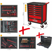 515-OS. TÖÖRIISTAKÄRU TÖÖRIISTADEGA RACINGLINE 7-SAHTLIGA PUNANE/MUST KS TOOLS