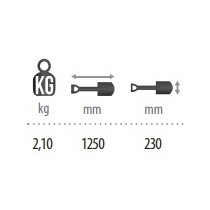 LABIDAS/KÜHVEL STANDARD TUGEVDATUD, METALLIST VARS 1250X230MM ERMET