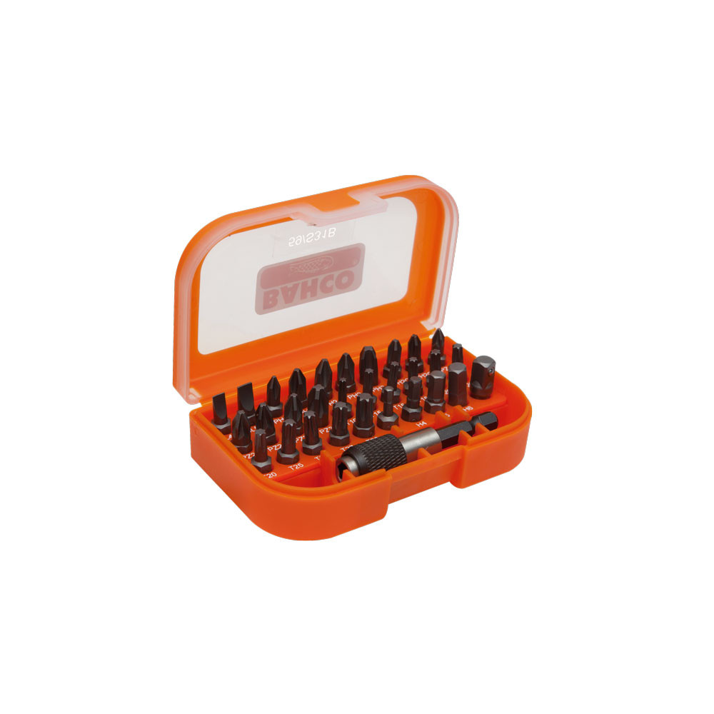 Bit set 31 pcs with quick release bit adaptor PH, PH2G, PZ, SL, Hex and TORX