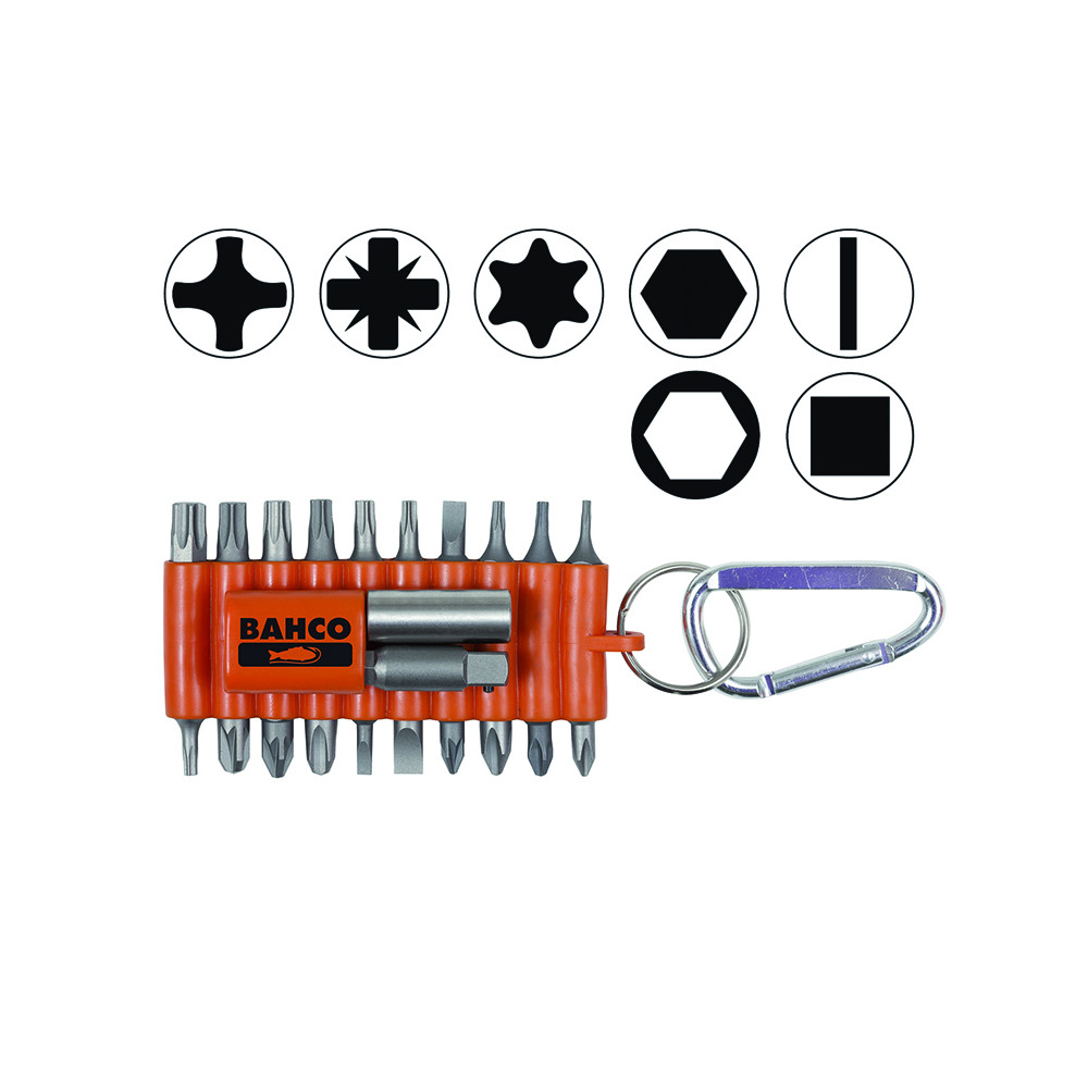 Otsakute kmpl 22 osa kummist hoidikus karabiniga PH+PZ+TORX+SL