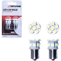 12V BA15S LED PIRN 1,5W P21W VALGE BLISTER 2TK 4CARS