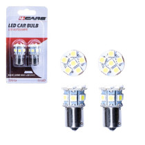 12V BA15S LED PIRN 1,5W P21W VALGE BLISTER 2TK 4CARS