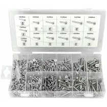 550-OS. KRUVIDE KOMPLEKT (FAASITUD PEA) TSINGITUD 2,8-4,8MM ERI PIKKUSED JBM