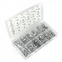 550-OS. KRUVIDE KOMPLEKT (FAASITUD PEA) TSINGITUD 2,8-4,8MM ERI PIKKUSED JBM
