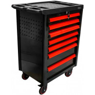 TÖÖRIISTAKÄRU TÜHI 7 SAHTLIT, PERFO, MUST/PUN JBM