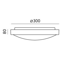 230V LED PLAFOON/VALGUSTI ZOE, MUST 12W 115° 720LM 4000K Ø300 IP44 KOBI