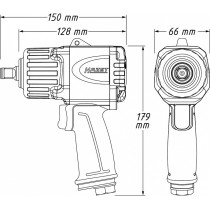 PNEUMO LÖÖKMUTRIKEERAJA 1/2" 2200NM REAL, 9012TT HAZET