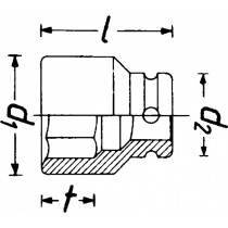 1/2" VALUVELJE EKSTRAPIKK PADRUN (PÖÖRD-KAITSEHÜLSS) 17MM HAZET (MADE IN GERMANY)